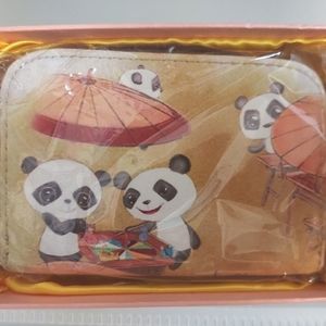 Panda Zipper Card Case Holder, RFID Blocking
